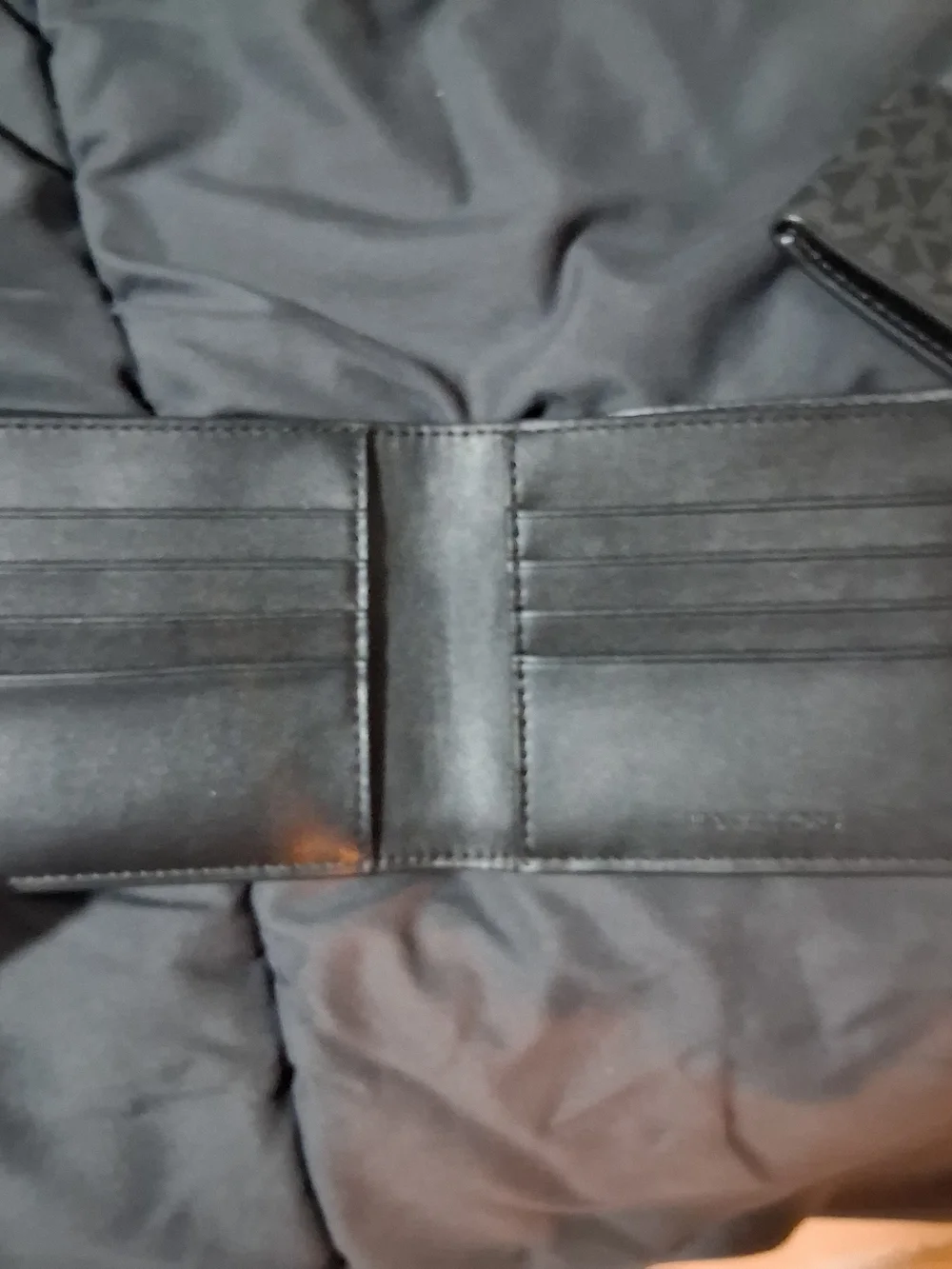 Michael Kors Men’s Black Wallet with White and Green Center Stripe